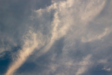Blue sky background with soft white clouds