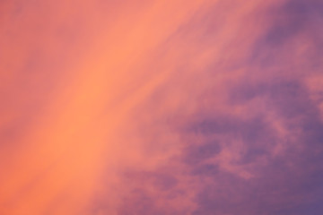 Dramatic sunrise sky shades of the orange, natural background.
