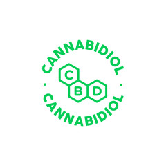 CBD cannabidiol vector icon