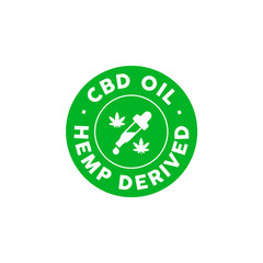 CBD oil Hemp derived vector icon