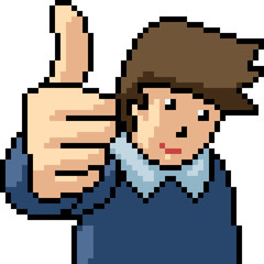 vector pixel art thumb up