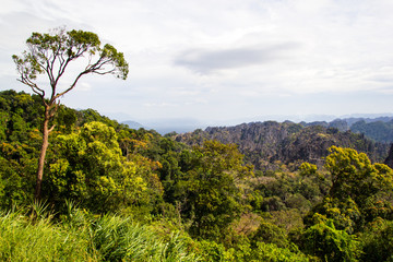 Scenic view of mountain against cloud sky at Bolikhamxay province, Laos
