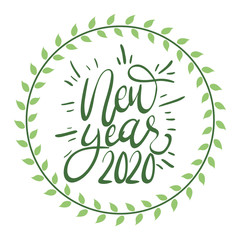 happy new year lettering icon