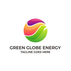 Abstract Nature Green Globe Energy Concept Illustration Vector Template,