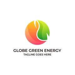 Abstract Nature Green Globe Energy Concept Illustration Vector Template,