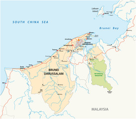 Fototapeta premium mapa drogowa i park narodowy Brunei Darussalam