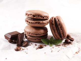 coffee macaroon, traditional french macaroon, cake