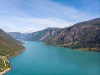norwegischer Fjord, Luftbild