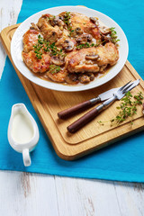 Chicken cutlett in wine creamy Marsala sauce