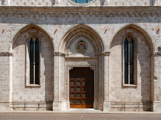 window and doors of the old city building. Italy Vicenza