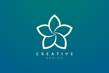 Design abstract flower and leaf logo for spa, hotel, beauty, health, fashion, cosmetic, boutique, salon, yoga, therapy. Simple and modern vector design for your business brand or product.
