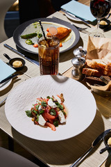 delicious eggplant caviar served on table in restaurant