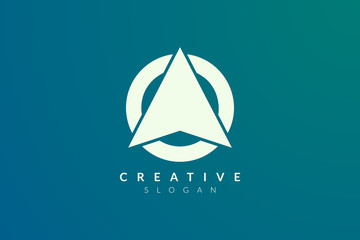 Compass. The logo design is a blend of circles with the direction of the arrow. Minimalist and modern vector illustration design suitable for business and brands