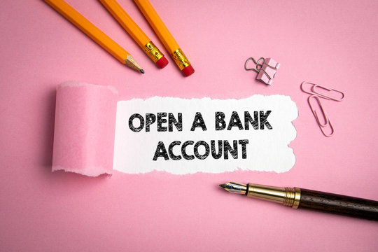 Open a Bank Account. Savings and salary. Online financial transactions concept