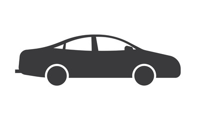 Simple style black icon of car