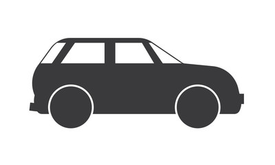 Simple style black icon of car
