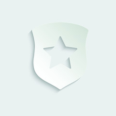  paper icon protect icon. secure  line style. Shield with  star icon sign vector