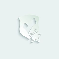 protect icon. secure  Shield with  star and check mark icon sign vector  paper icon