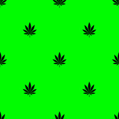 Fototapeta na wymiar Marijuana leaf seamless pattern