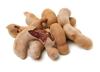 Tamarind on white background