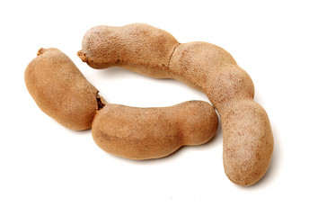 Tamarind on white background