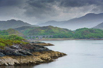 Fototapeta premium Beautiful landscape in Scotland even raining in summer