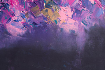 abstract painting, pink and black colors