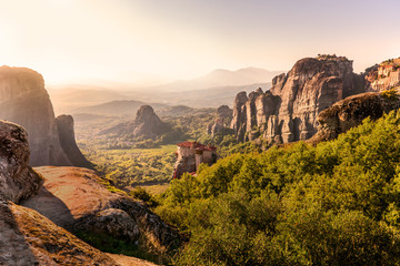 Monasteries in Meteora on the rocks.