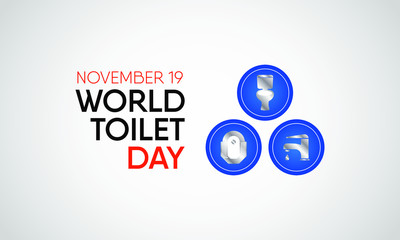Vector illustration on the theme of world Toilet day on November 19th.