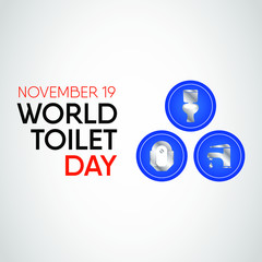 Vector illustration on the theme of world Toilet day on November 19th.