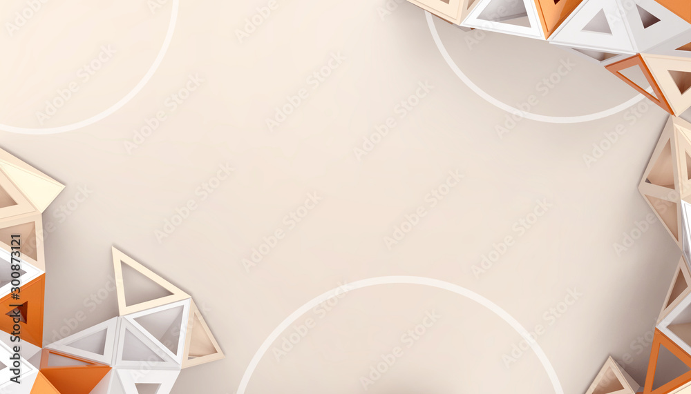 Aufkleber abstract low-poly triangular geometric technology background structure concept on yellow pastel back