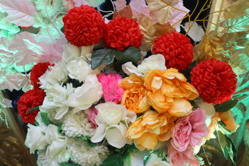 Multi color Hand made paper flower, Wedding decoration and colorful wedding stage in Bangladesh.