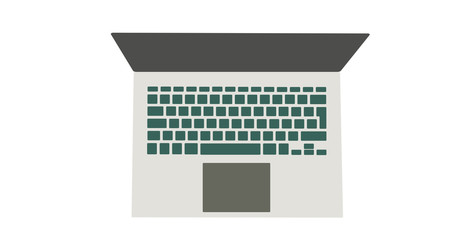 Macbook, top view, vector graphics