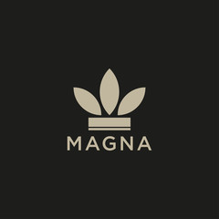 crown nature logotype. leaf, king, template, vector