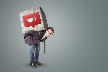 Man under pressure from social media