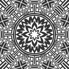 Antique round pattern ornament. Abstract round ornamental decoration. 