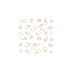 Vector autumn oak acorns. Isolated, elements for design in line art style.