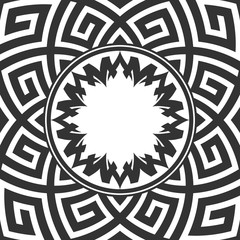 Antique round pattern ornament. Abstract round ornamental decoration. 