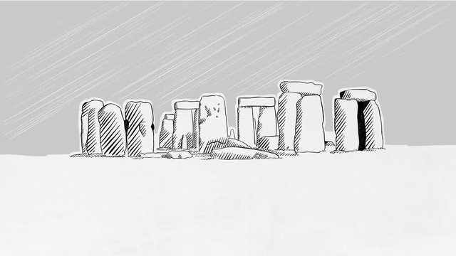 Stonehenge England Selfdrawing Lines
