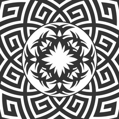 Antique round pattern ornament. Abstract round ornamental decoration. 