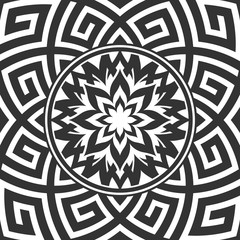 Antique round pattern ornament. Abstract round ornamental decoration. 