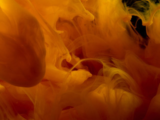 Yellow Liquid Substance with Abstract Artistic Forms