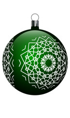Christmas green decoration with snowflake