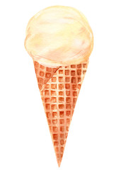 watercolor sweet ice cream on an isolated white background, illustration