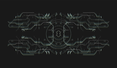 Futuristic user interface element. HUD hi-tech navigation screen. Cyber background for web and app.