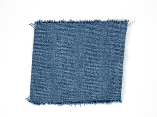 Fototapeta na wymiar Denim Jeans Textile Texture Isolated on White Background