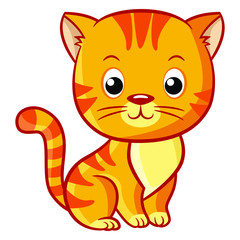 Cute Cat Smile Orange Color