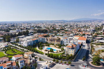 Aerial: The cityscape of Limassol