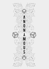 Cyberpunk futuristic poster. Tech Abstract poster template with HUD elements. Modern flyer for web and print. hacking, cyber culture, programming and virtual environments.