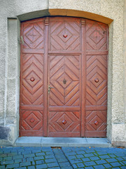 old wooden door wall
